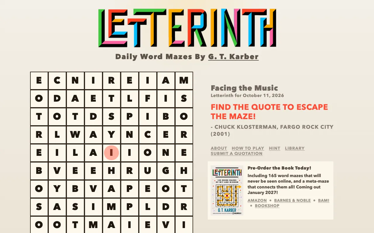 Screenshot of Letterinth — a game like Wordle