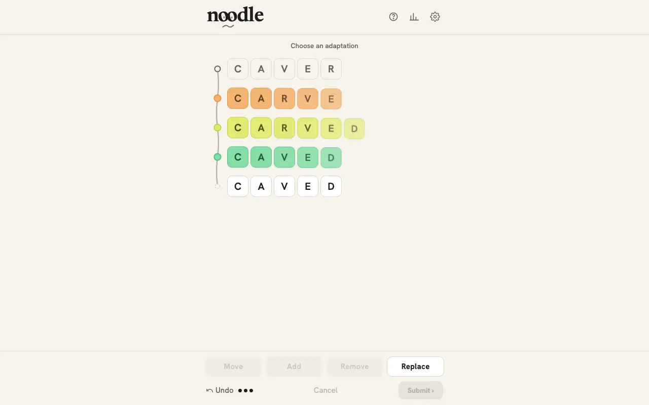 Screenshot of Noodle — a game like Wordle