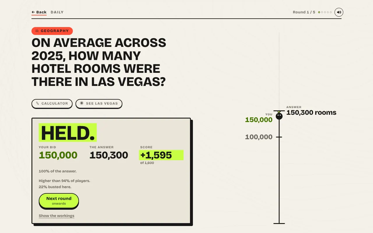 Screenshot of Overbid — a game like Wordle