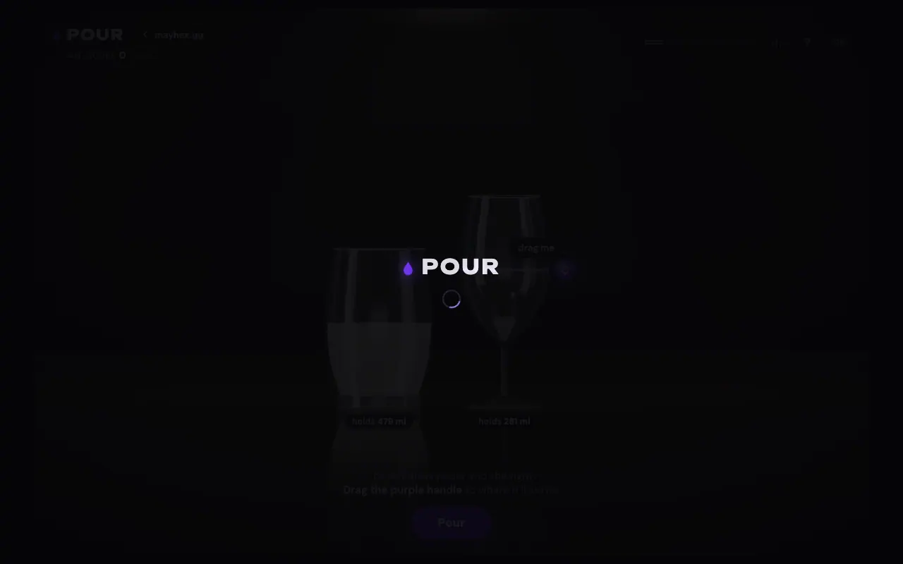 Screenshot of POUR — a game like Wordle