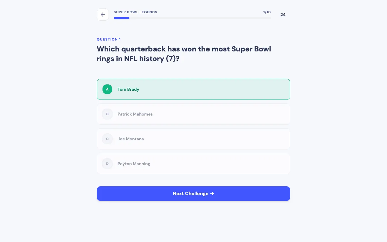 Screenshot of QuizHustle — a game like Wordle