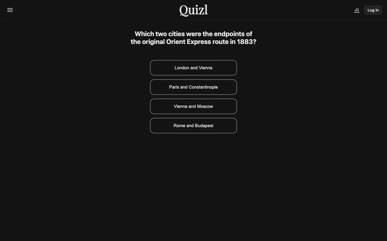 Screenshot of Quizl — a game like Wordle