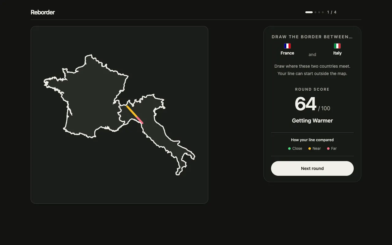 Screenshot of Reborder — a game like Wordle