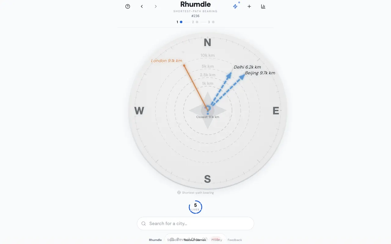Screenshot of Rhumdle — a game like Wordle