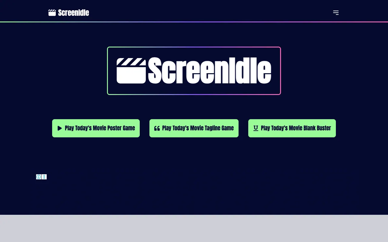 Screenshot of ScreenIdle — a game like Wordle