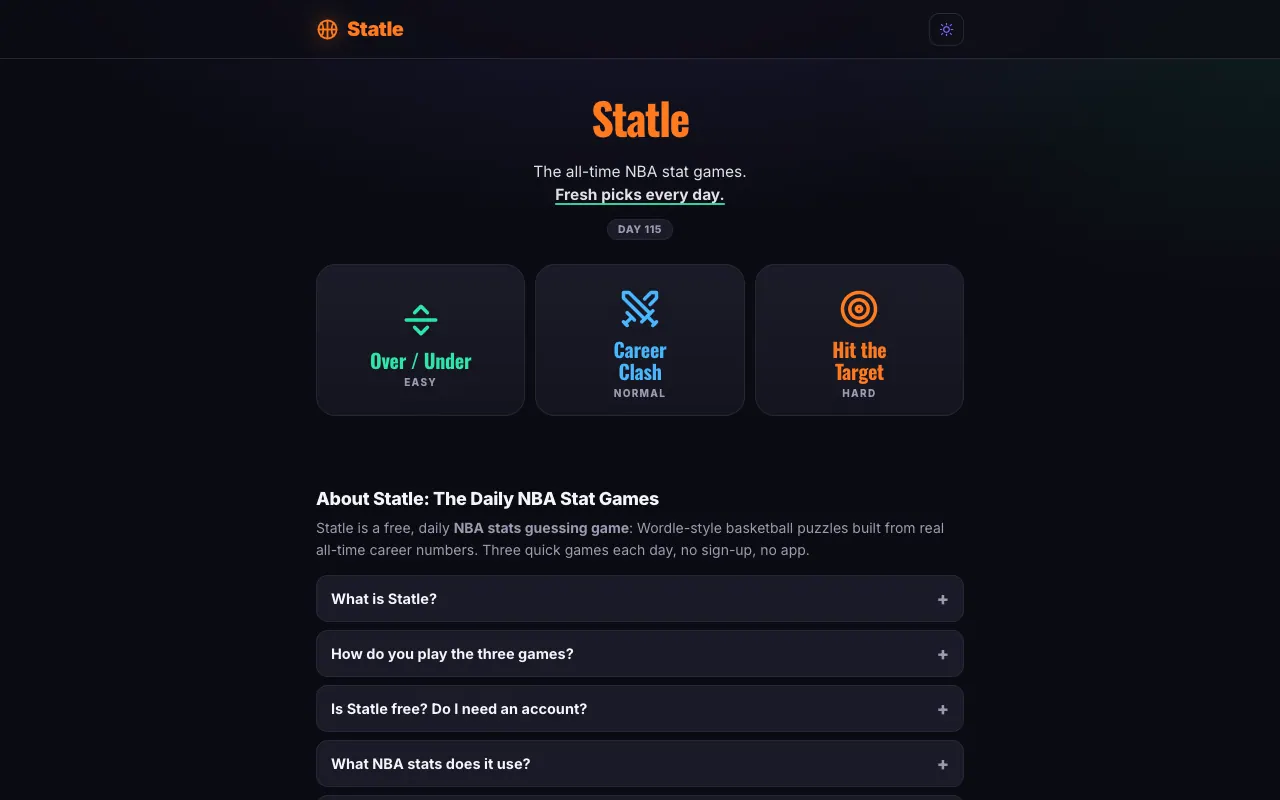 Screenshot of Statle — a game like Wordle