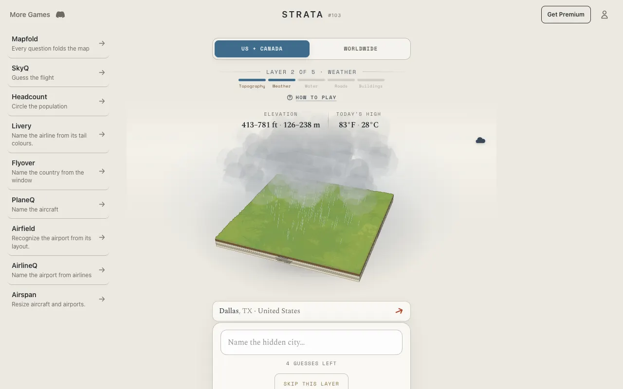 Screenshot of Strata — a game like Wordle