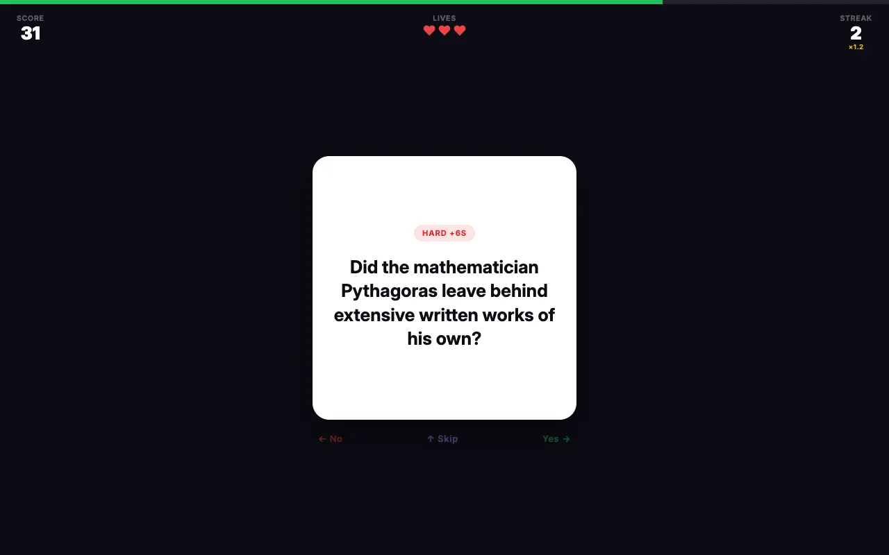 Screenshot of Swivia — a game like Wordle