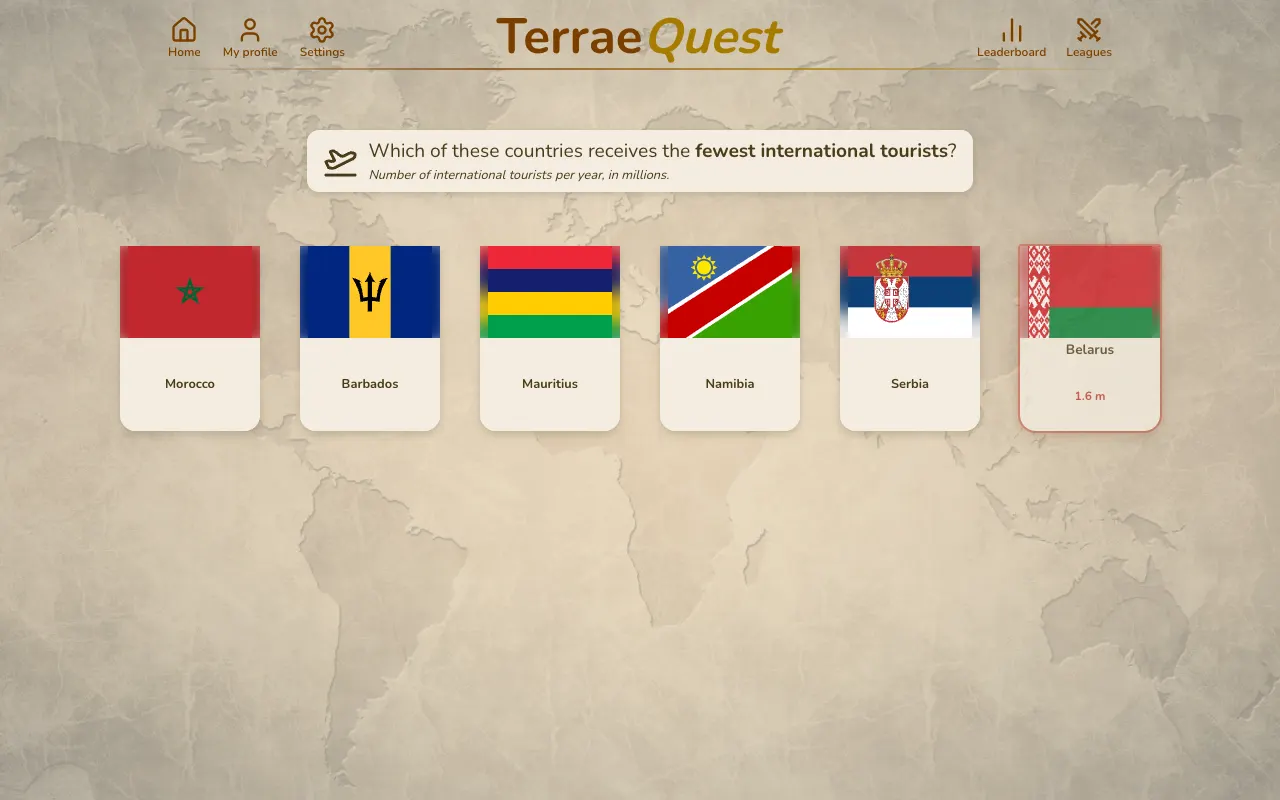 Screenshot of TerraeQuest — a game like Wordle