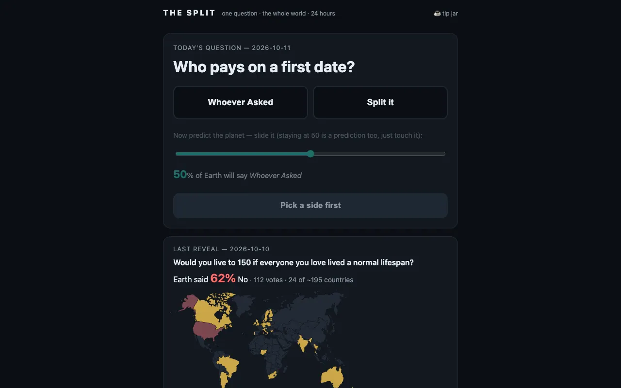 Screenshot of THE SPLIT — a game like Wordle