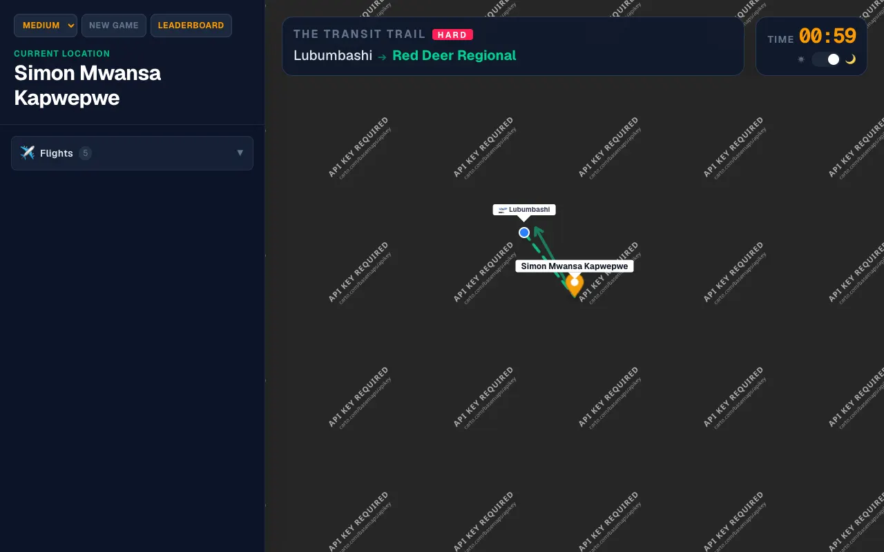 Screenshot of TheTransitTrail — a game like Wordle
