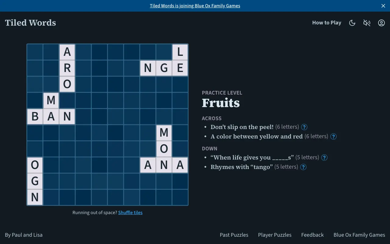 Screenshot of Tiled Words — a game like Wordle