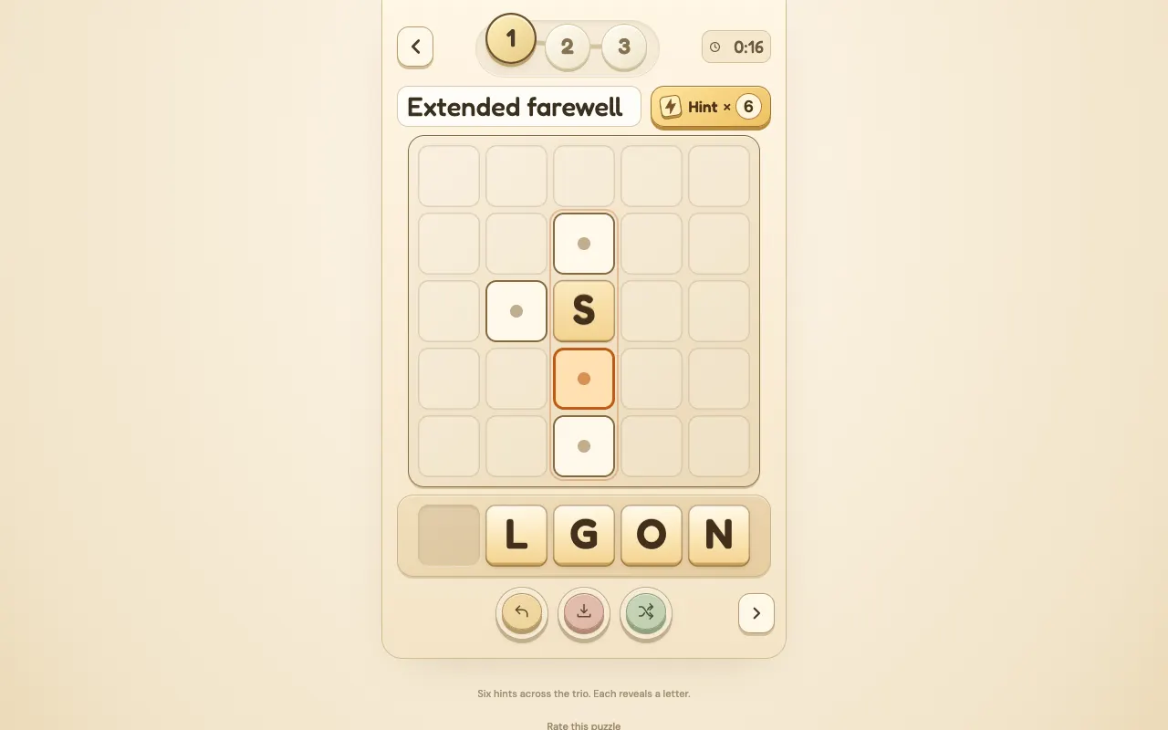 Screenshot of TIRDS — a game like Wordle