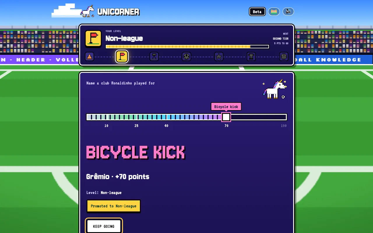 Screenshot of Unicorner — a game like Wordle
