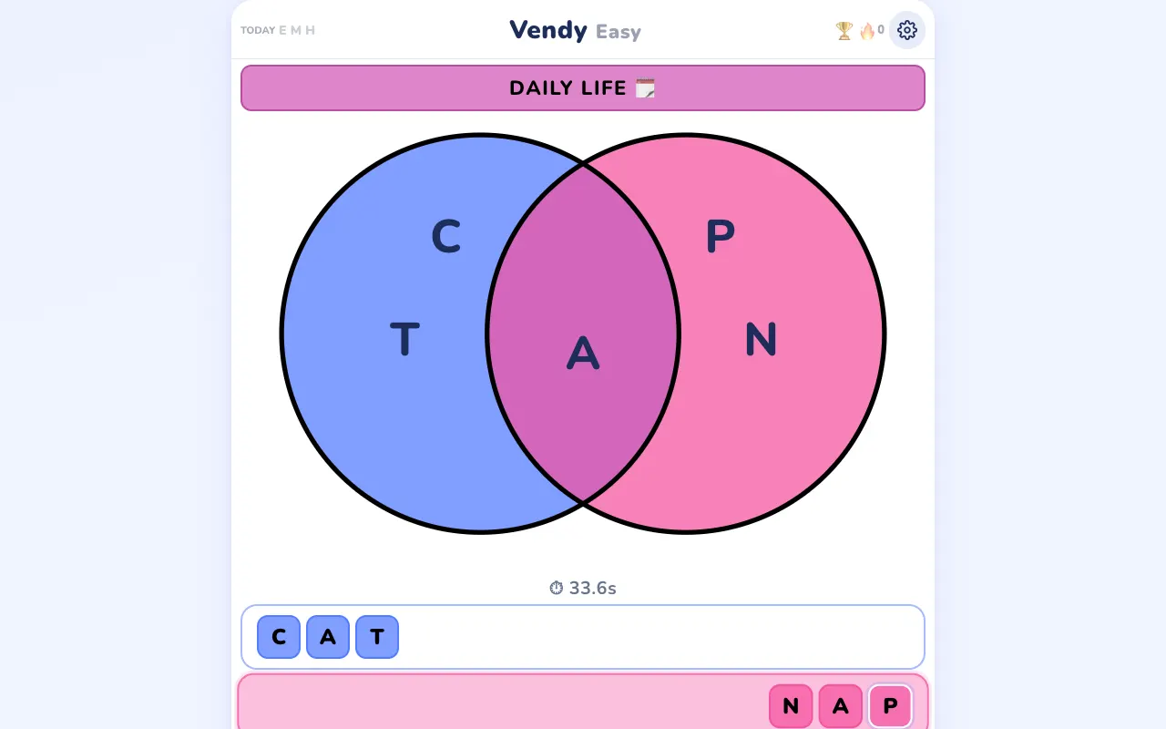 Screenshot of Vendy — a game like Wordle