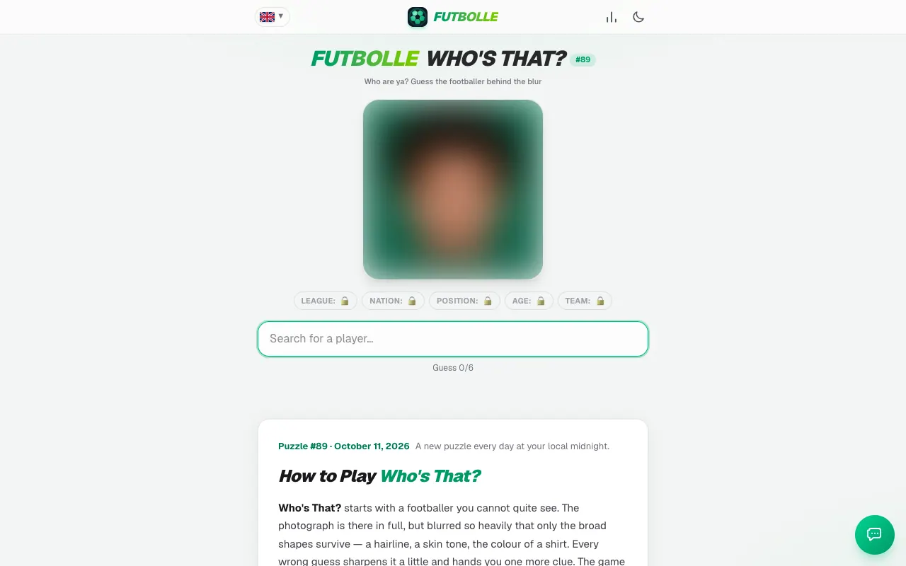 Screenshot of Who's That? — a game like Wordle