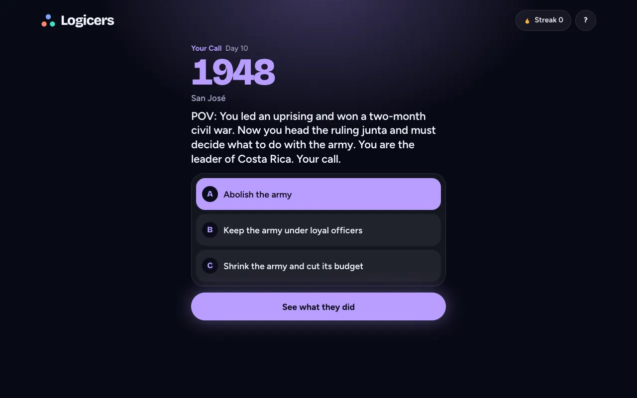 Screenshot of Your Call — a game like Wordle